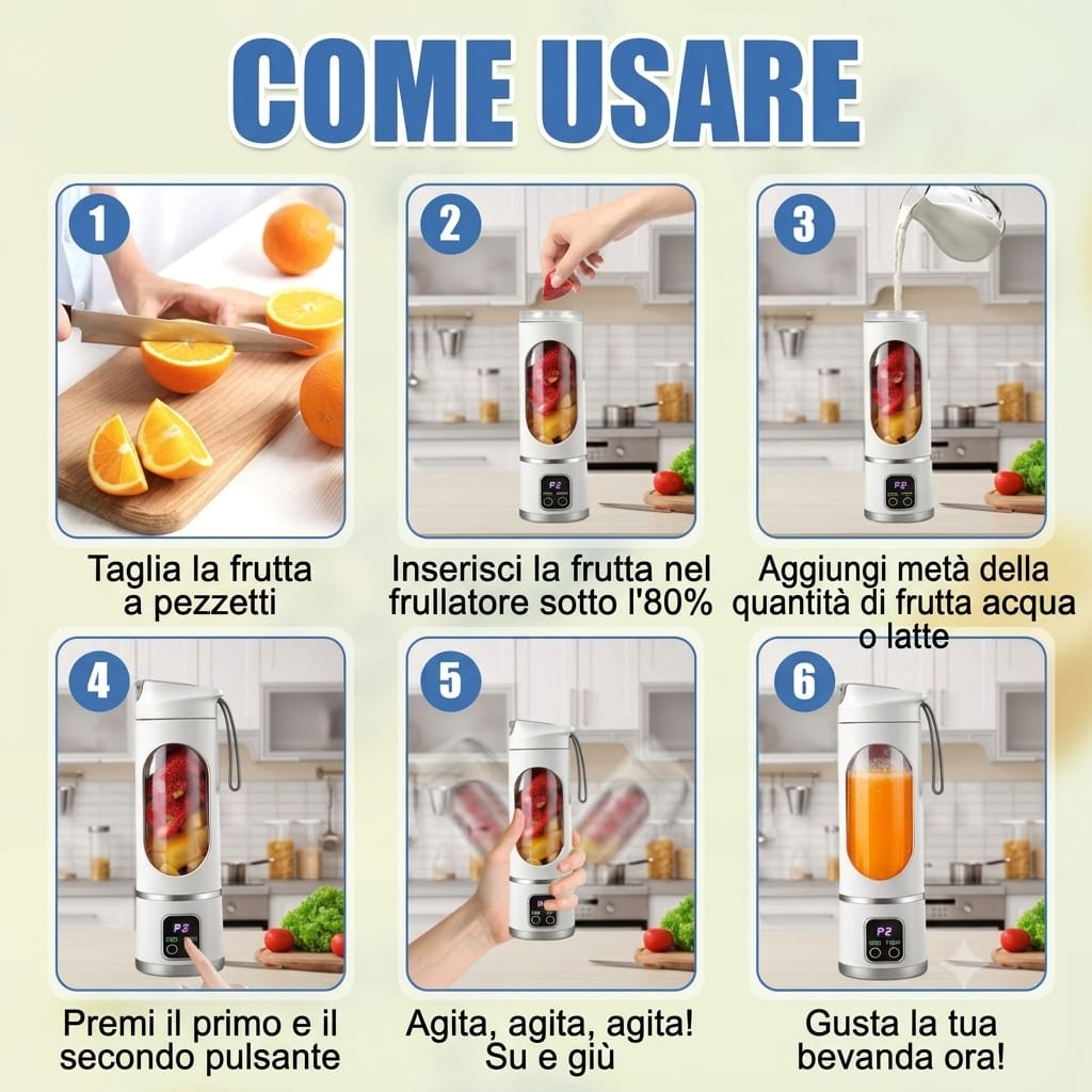 FrullaZen™ – Frullatore Portatile per uno Stile di Vita Sano